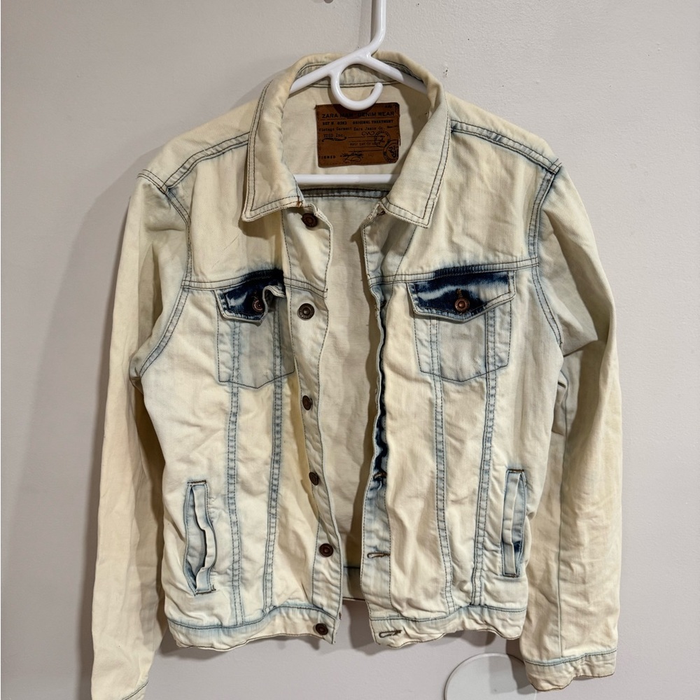 Zara Cream and Blue Lightweight Jacket